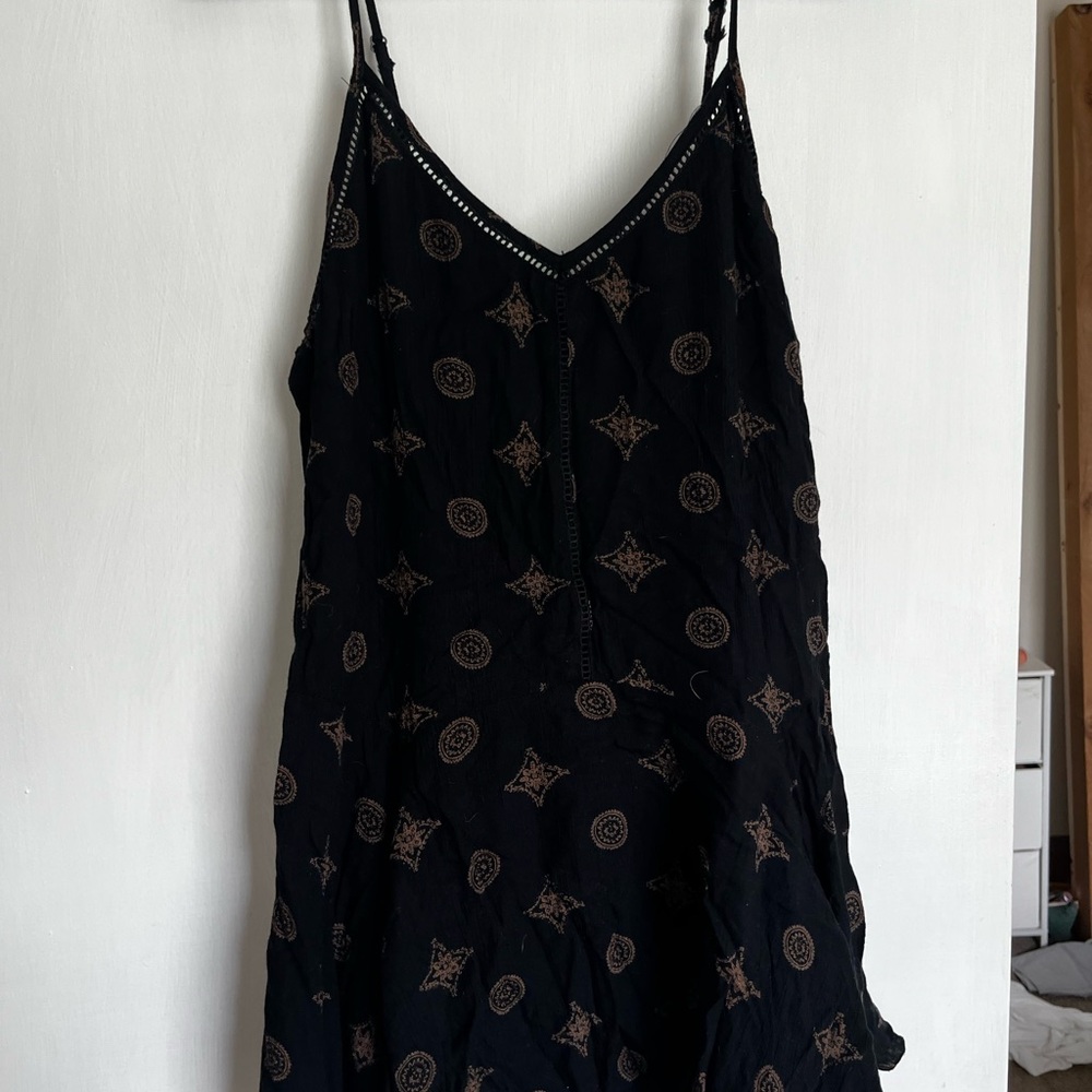 Amuse Society Black Mini Slip Dress Spaghetti Strap V-Neck